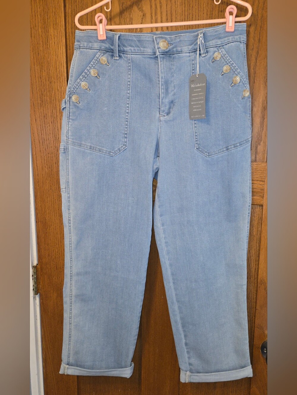 Wit & Wisdom Light Blue Women's High-Rise Button Accent Jeans - 12